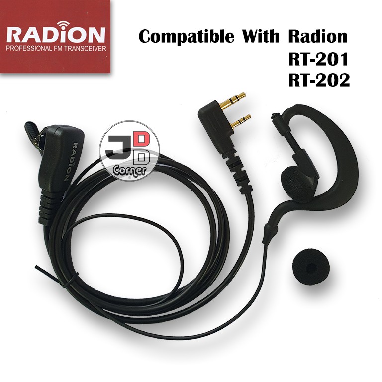 Handsfree / Earphone / Earset ORIGINAL HT Radion RT-201 RT-202 Dengan PTT RT201 RT202 RT 201 202