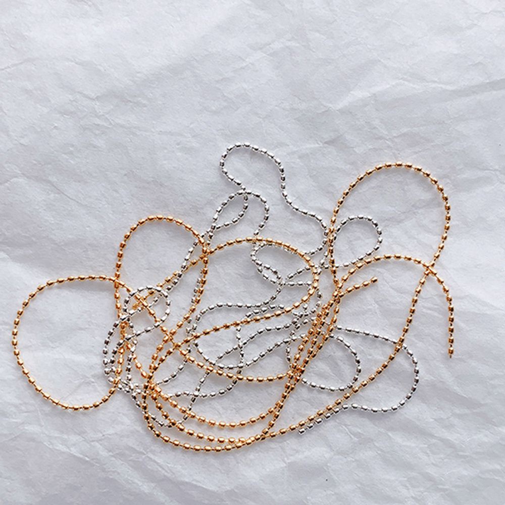 Mxbeauty Rantai Bola Baja Berlian Imitasi 3d 40cm Multiwarna Aksesoris Nail Art / Manicure Wanita Diy