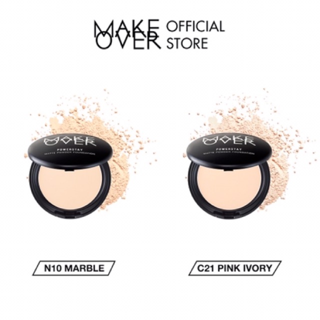 ✿ELYSABETHME✿ 𝓶𝓪𝓴𝓮𝓸𝓿𝓮𝓻 Make over Powerstay Matte Powder Foundation | bedak padat awet seharian