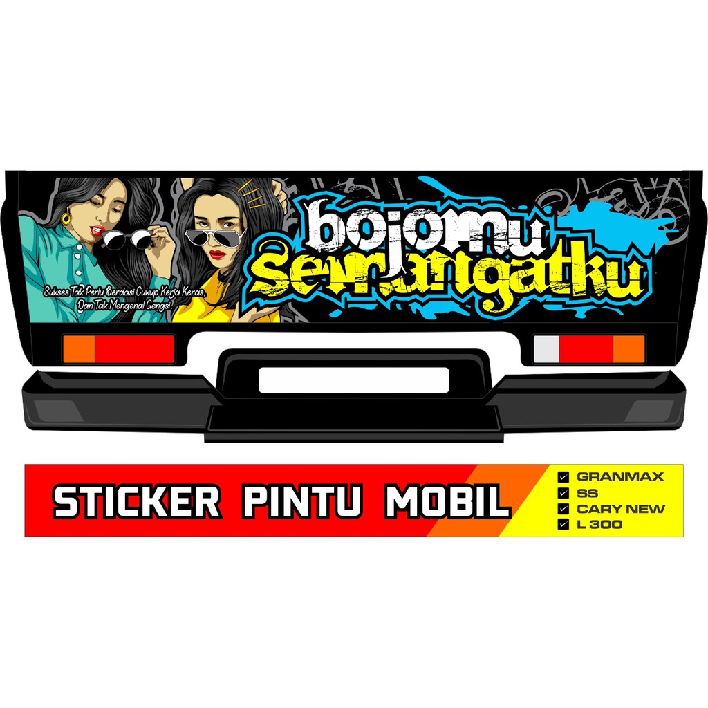 sticker custom pintu belakang mobil L300 desain by request
