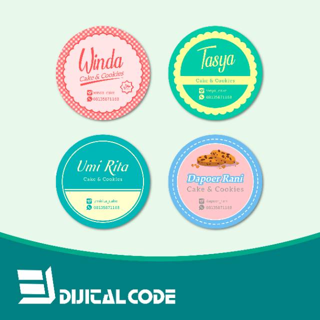 Stiker Label Bulat Untuk Kemasan Kue Toples Bungkus Stiker Label Bulat Untuk Kemasan Kue Toples Bungkus