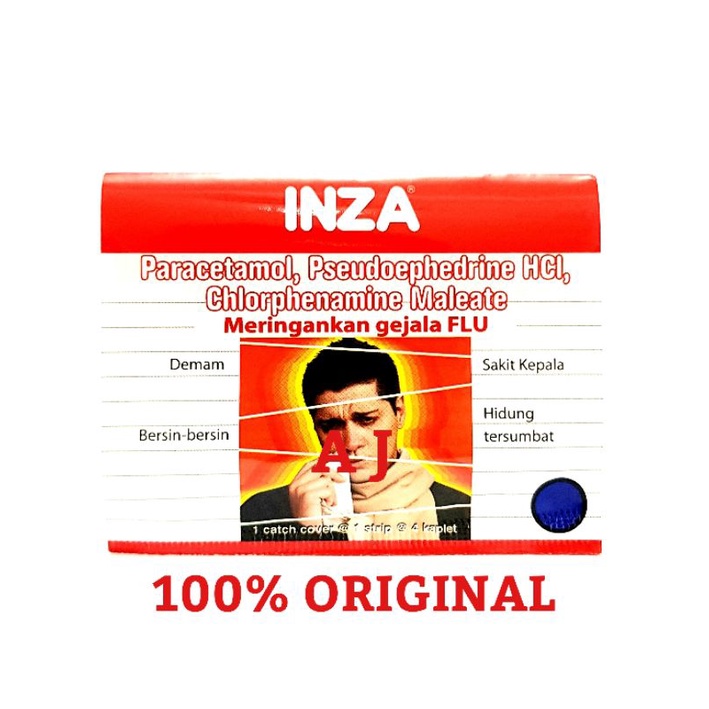 Inza Isi 4 Tablet - Obat Demam, Sakit Kepala, Flu, Batuk