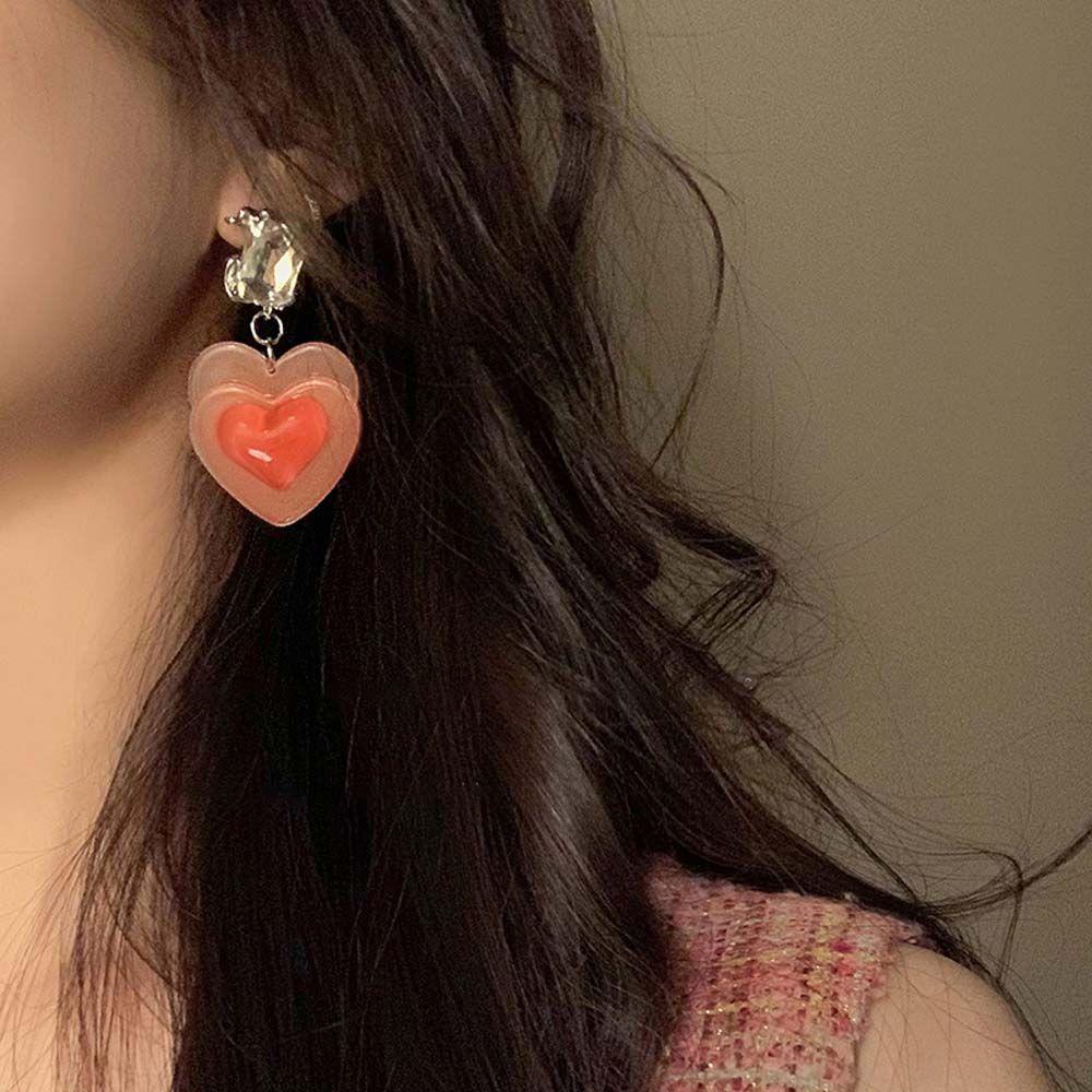 Mxbeauty Anting Menjuntai Temperamen Hati Cinta Trendi Sederhana Untuk Anak Perempuan Giwang Telinga Manis