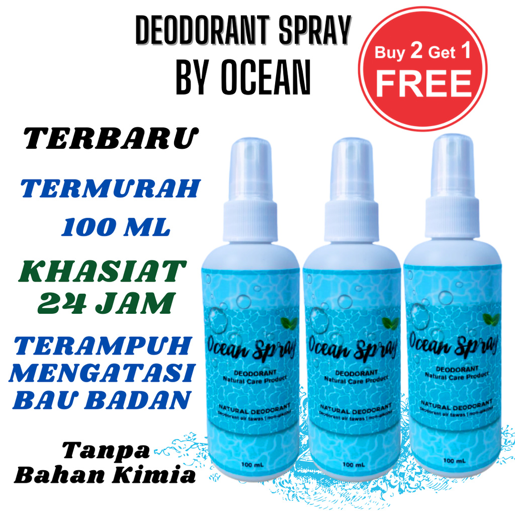 DEODORANT SPRAY HERBAL BUY 2 GET 1 AMPUH ATASI BAU BADAN KERINGAT BERLEBIH MENCERAHKAN KETIAK