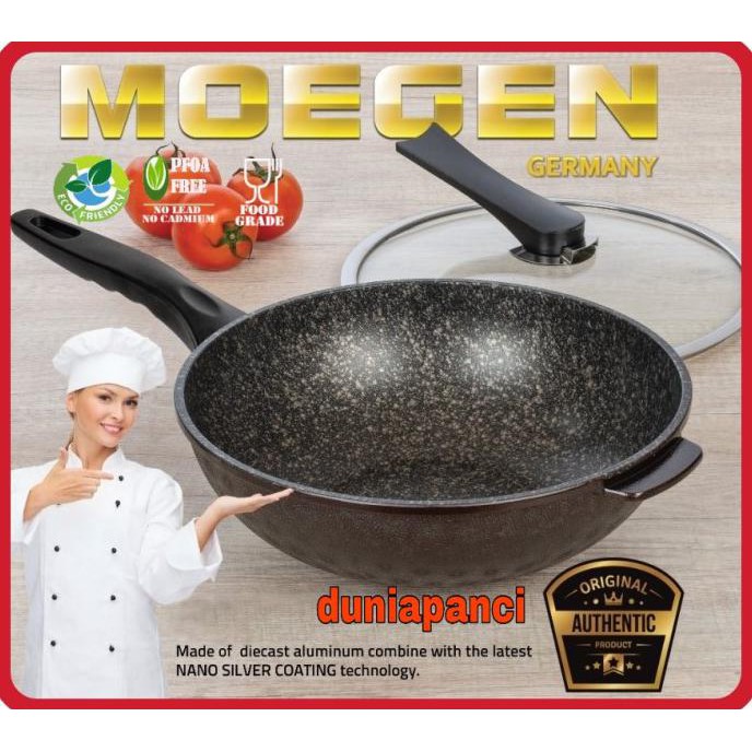 Panci Wok Pan Moegen 30 Cm German Teflon Anti Lengket