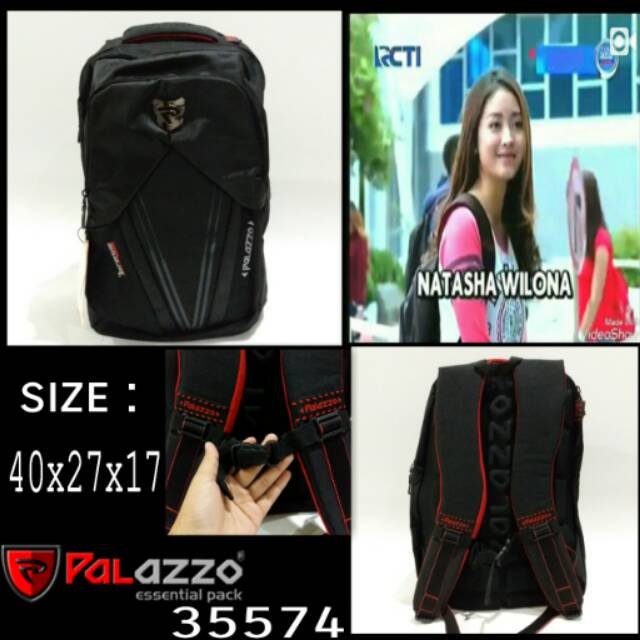 Tas backpack palazzo tas ransel sekolah murah warna hitam