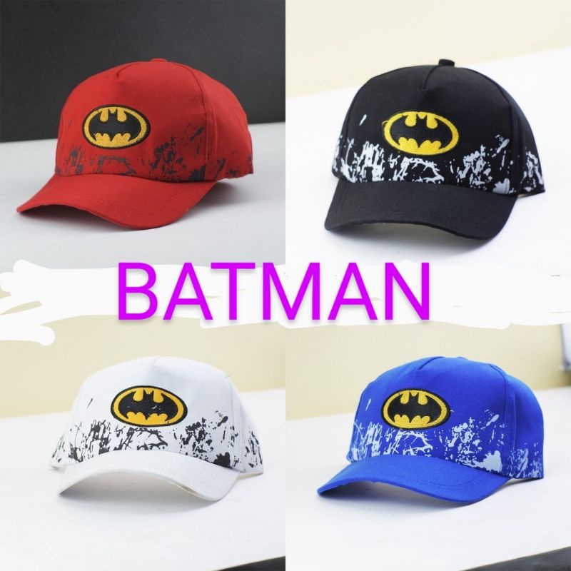 Topi Anak Laki laki motif Bercak Hero Batman Spiderman superman kapten amerika