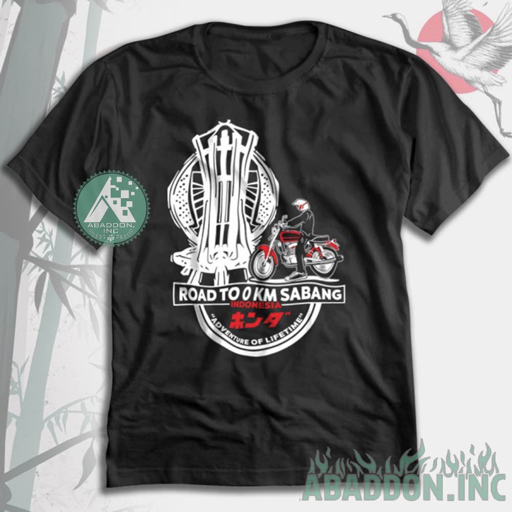Kaos Honda Gank Road To 0 Km Sabang Indonesia Biker Baju Club Motor Tshirt Otomotif Racing 7658