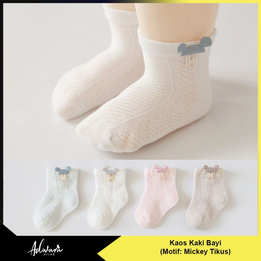 Kaos Kaki Bayi Pendek Katun Lembut Motif Tikus Lucu / Kaos Kaki Import Balita Anti Slip