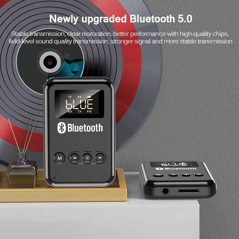 Audio Bluetooth 5.0 Transmitter Receiver Adapter AUX FM Audeo Bluetoth Mode Transmitter Speaker Blutut Ampli Recever Terbaru