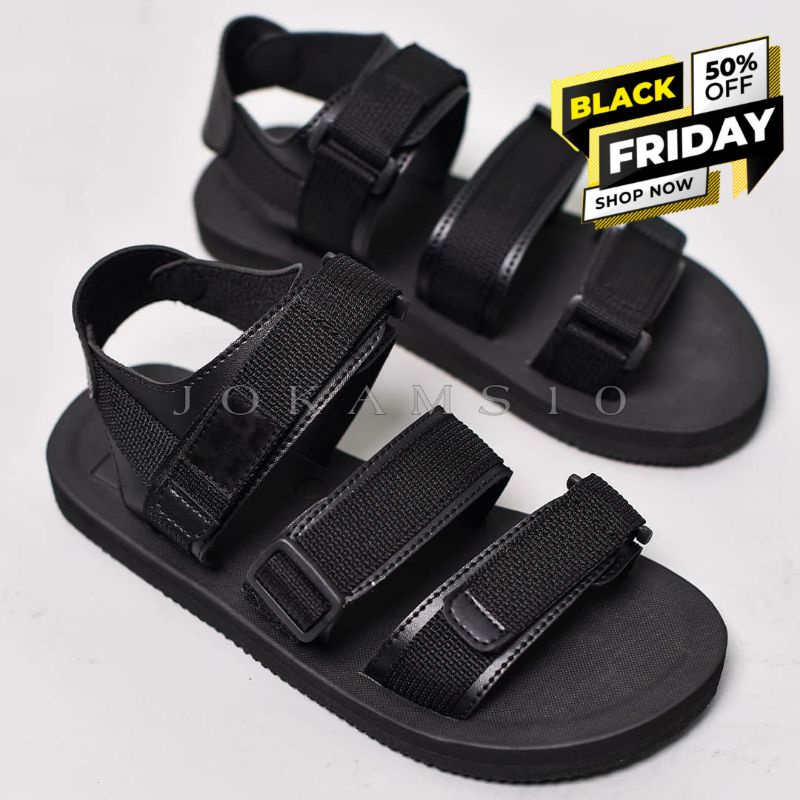 Sandal Gunung Pria Wanita Casual Trevelling Hiking Outdoor BISA BAYAR DITEMPAT COD - TVF Footwear Sandals Reiwal - LAF Project jack V.1 - TOKOSDINA - Heyjude - Spoiled - Fertig Levizka Black