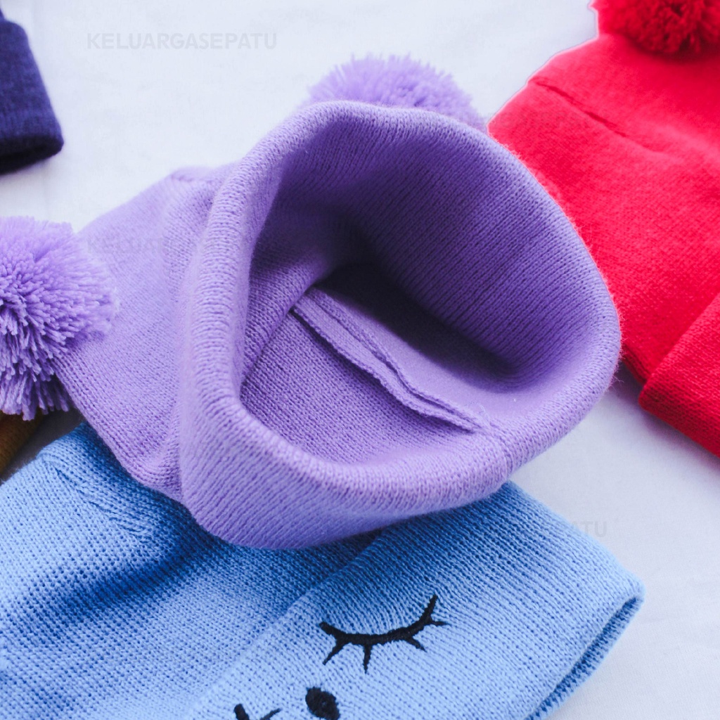 KUPLUK ANAK KUPLUK BAYI LUCU TOPI MURAH KUPLUK MOTIF KUPLUK POMPOM MOTIF MATA KUPLUK ANAK CEWE COWO