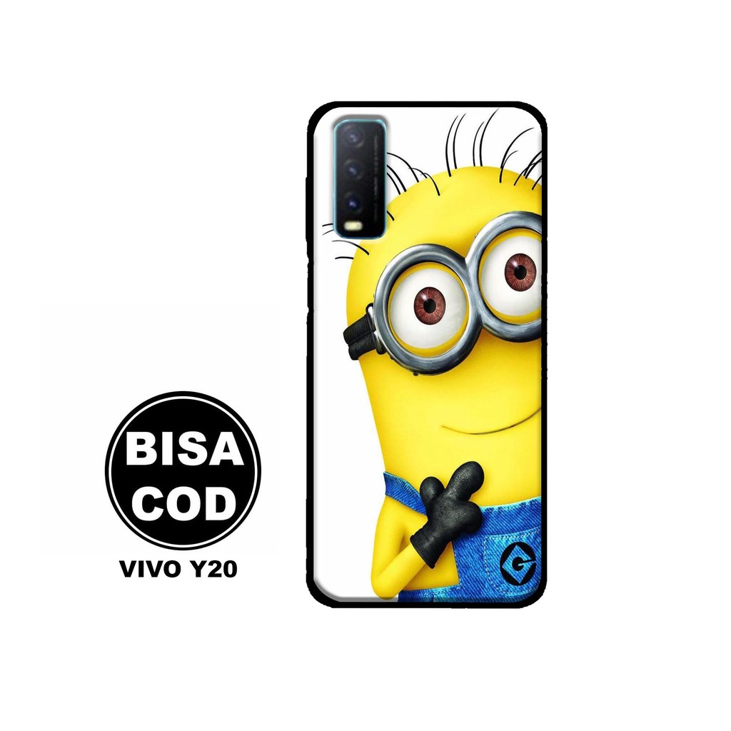 Hardcase Vivo Y20 / Casing Hp Vivo Y20 / Case Keren / Case Minion / Hardcase Kaca Untuk Hp Vivo Y20