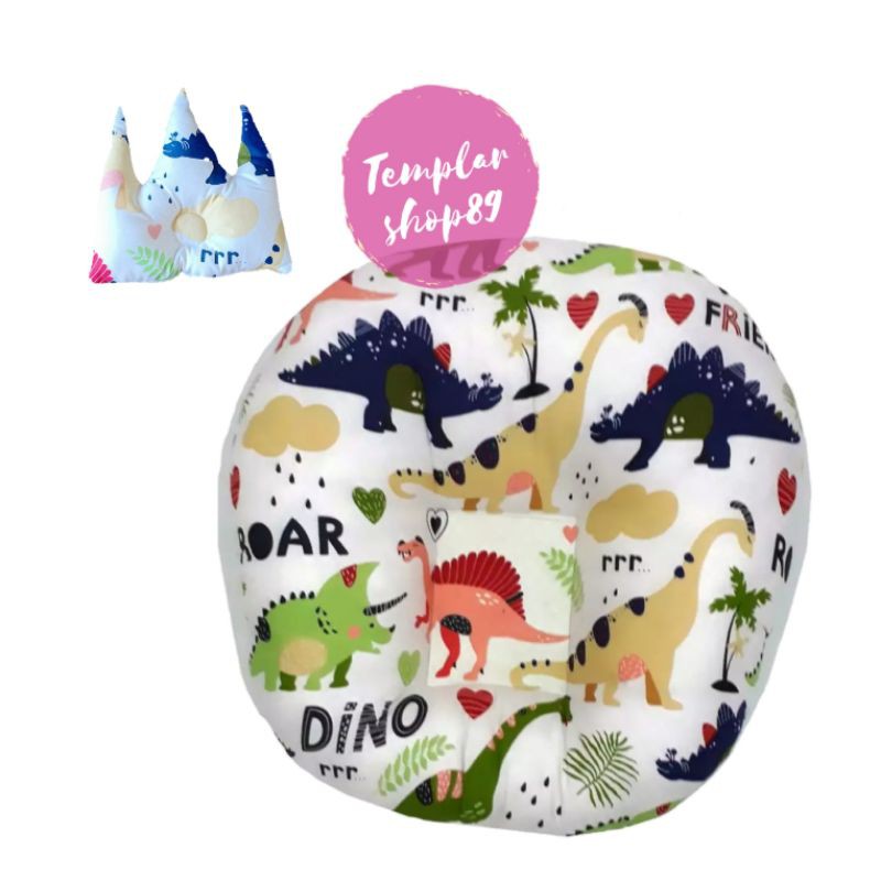 sofa bayi / baby launger free bantal mahkota bayi motip dino besar