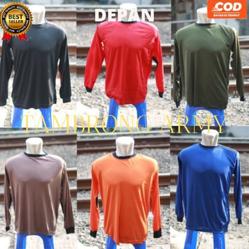 Kaos panjang polos deker pria wanita dewasa/kaos PDL lapangan army protektor deker bantalan outdoor