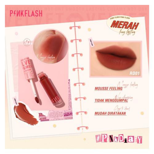 PINKFLASH Velvet Matte Lip Cream Smooth High Pigment Lasting - Lipstick Tahan Air