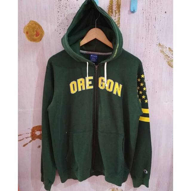 Hoodie Champion x Oregon (hijau botol)