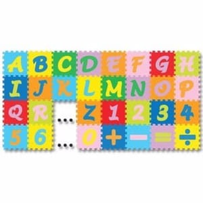 Matras Puzzle - Puzzle Lantai - Puzzle Evamat Karpet Puzzle Evamat Abjad Mini Angka Dan Simbol Alas