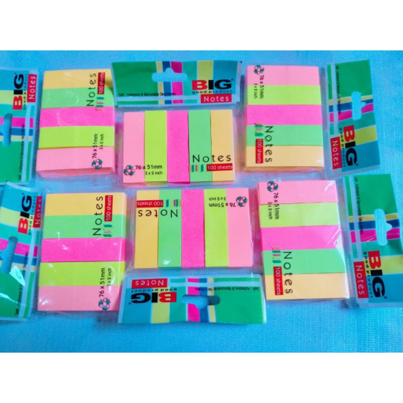 

[GROSIR/ECER] STICK NOTES 5 COLOR/WARNA 100 SHEETS -BIG