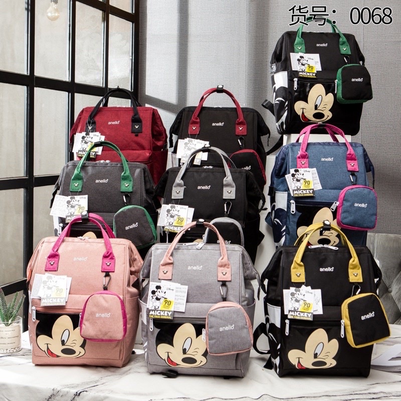 (BISA COD) READY STOCK/TAS RANSEL WANITA ANELLO MICKEY PARASUT PREMIUM