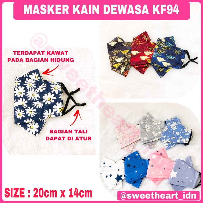 Masker kain dewasa evo masker kf94 kain motif