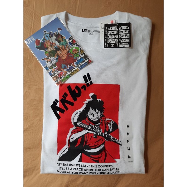 Uniqlo UT x One Piece Wanokuni Luffy Size M + Sticker