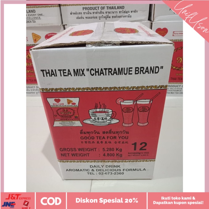 

⭐COD⭐ THAI TEA 1KARTON ORIGINAL CHATRAMUE BRAND @400gr