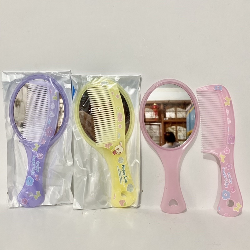 1 set sisir dan kaca / Sisir Kaca set murah / Sisir plus kaca