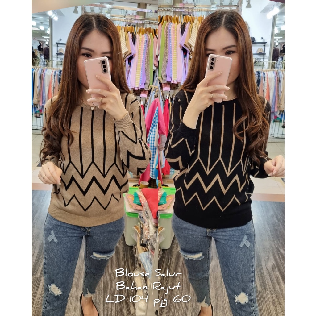 Blouse Rajut Impot Tebal / Atasan Import Wanita / Knit Top