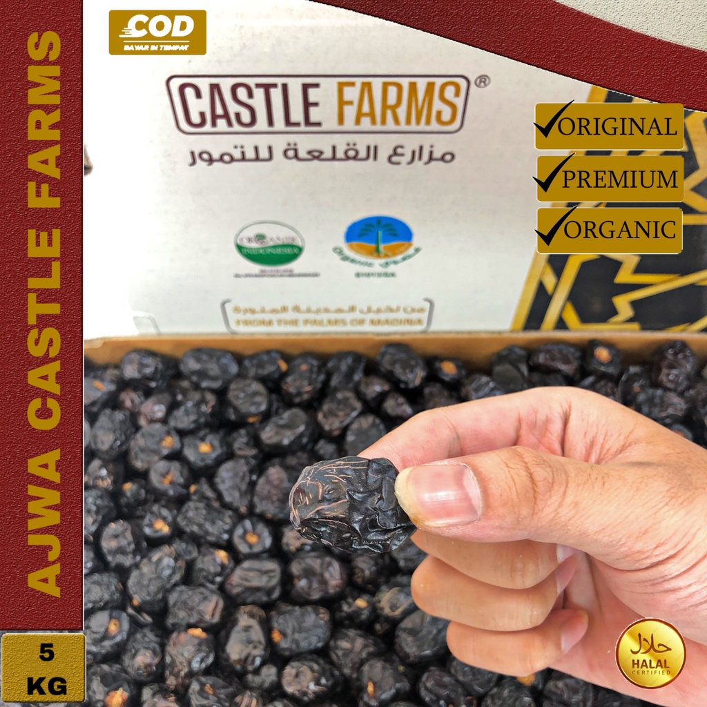Kurma Ajwa Organic 5 Kg Castle Farm /  Kurma Nabi Organik / Ajwa Madinah