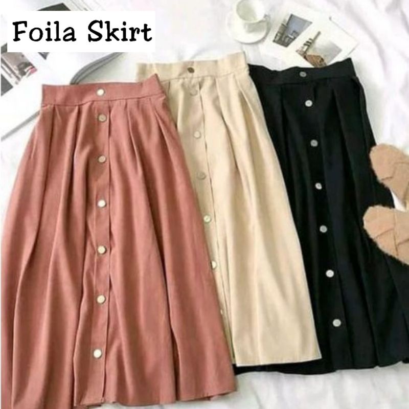 ALEEYA Rok Suede Kancing / Foila Button Maxi Skirt Suede (2104)