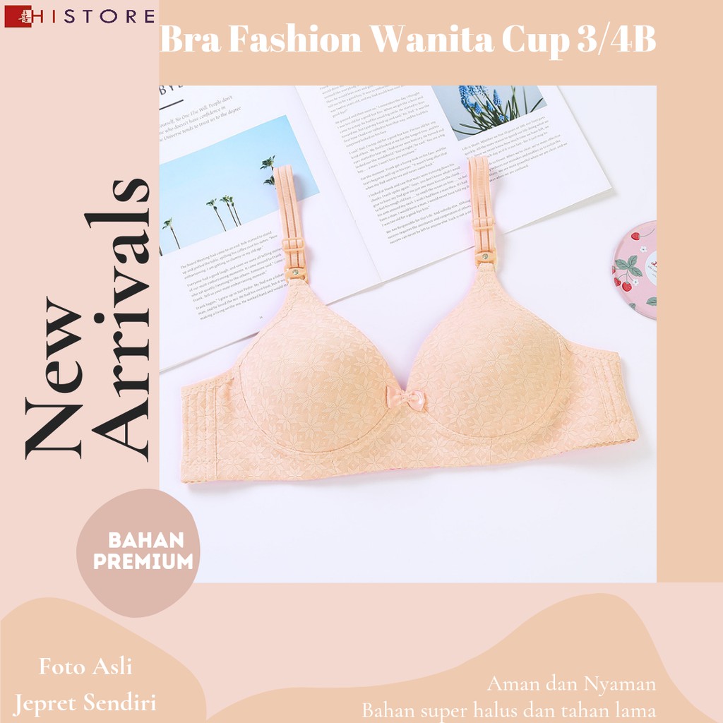 [HI] Bra BH FASHION Wanita CUP 3/4B Bra wanita Premium BH Busa Tipis Tanpa Kawat Sangat Nyaman A3