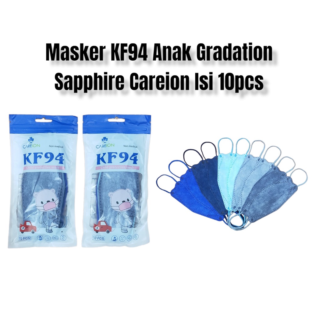 MASKER KF94 ANAK CAREION GRADATION SERIES 4PLY ISI 10PCS MASKER KF 94 CAREION ANAK GRADATION WARNA MIX