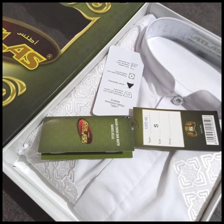 baju koko tangan pendek putih Atlas