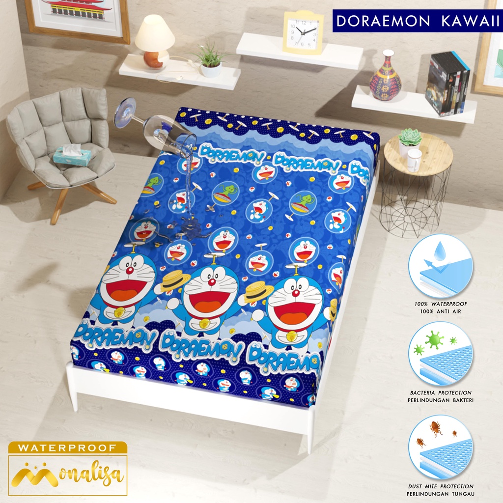 Monalisa Waterproof Sprei Uk 100/120 - Doraemon Kawaii