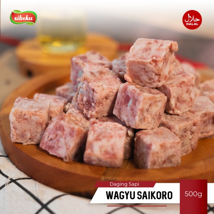 

Wagyu Saikoro beef Daging Sapi Halal 500 gram Frozen Food import Australia
