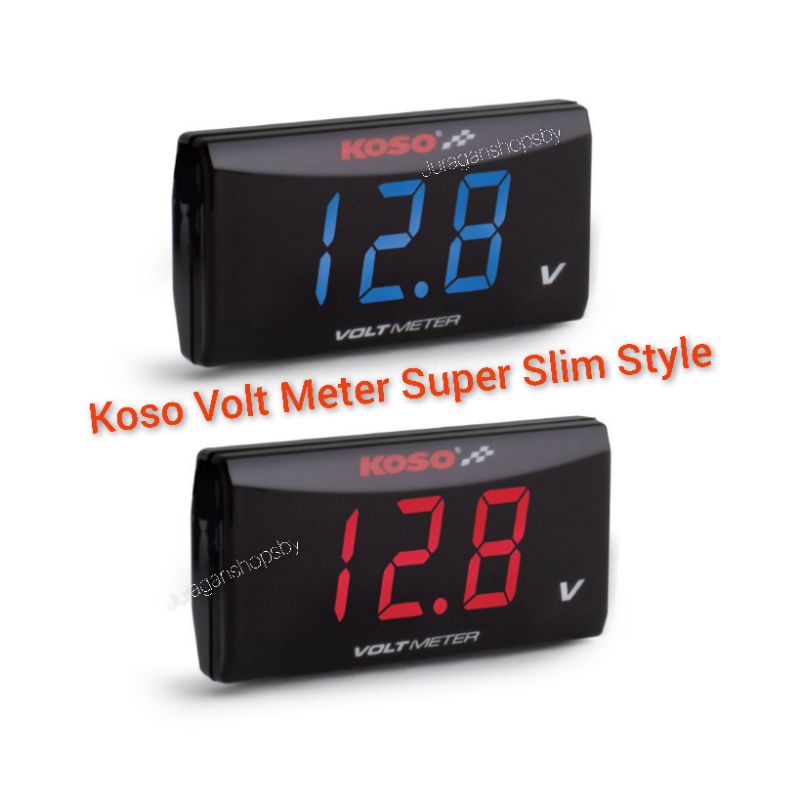 Koso Volt Meter Super slim Original Voltmeter aki motor