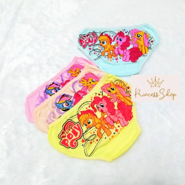 celana dalam anak katun-segitiga- motif little pony-LOL CD anak gambar