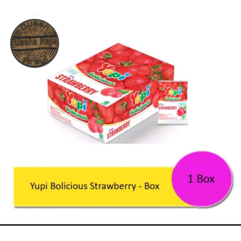 

yupi Bolicious strawberry 1 box isi 24 pac