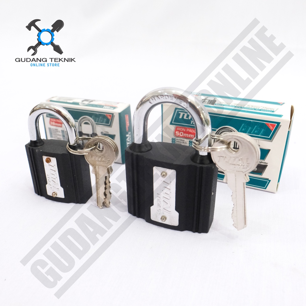 Gembok Besi Hitam 38mm 50mm 63mm TOTAL / Iron Padlock TOTAL