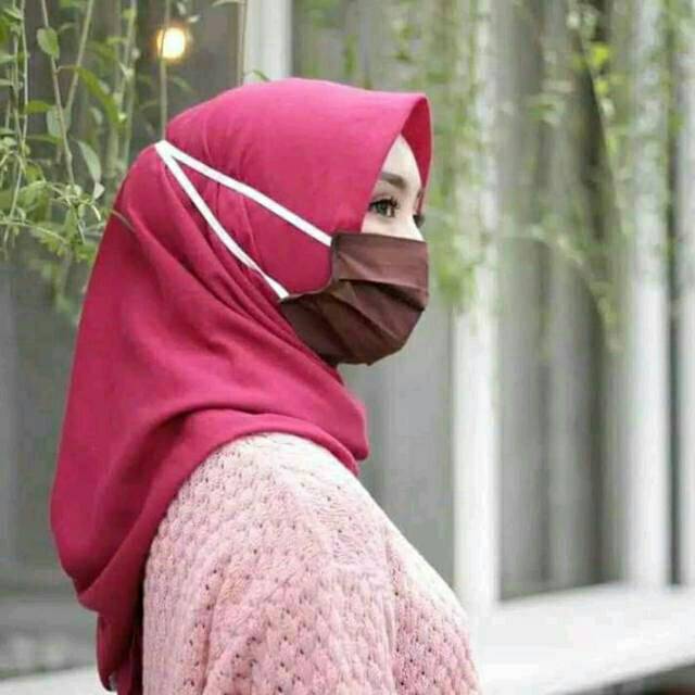 MASKER KAIN OXFORD TALI KARET MASKER KAIN WOLFIS MASKER KAIN MODEL HIJAB