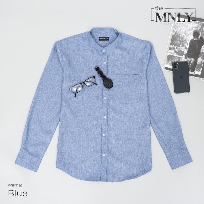Man | Kemeja Shanghai Lengan Panjang Premium Warna Biru The Mnly