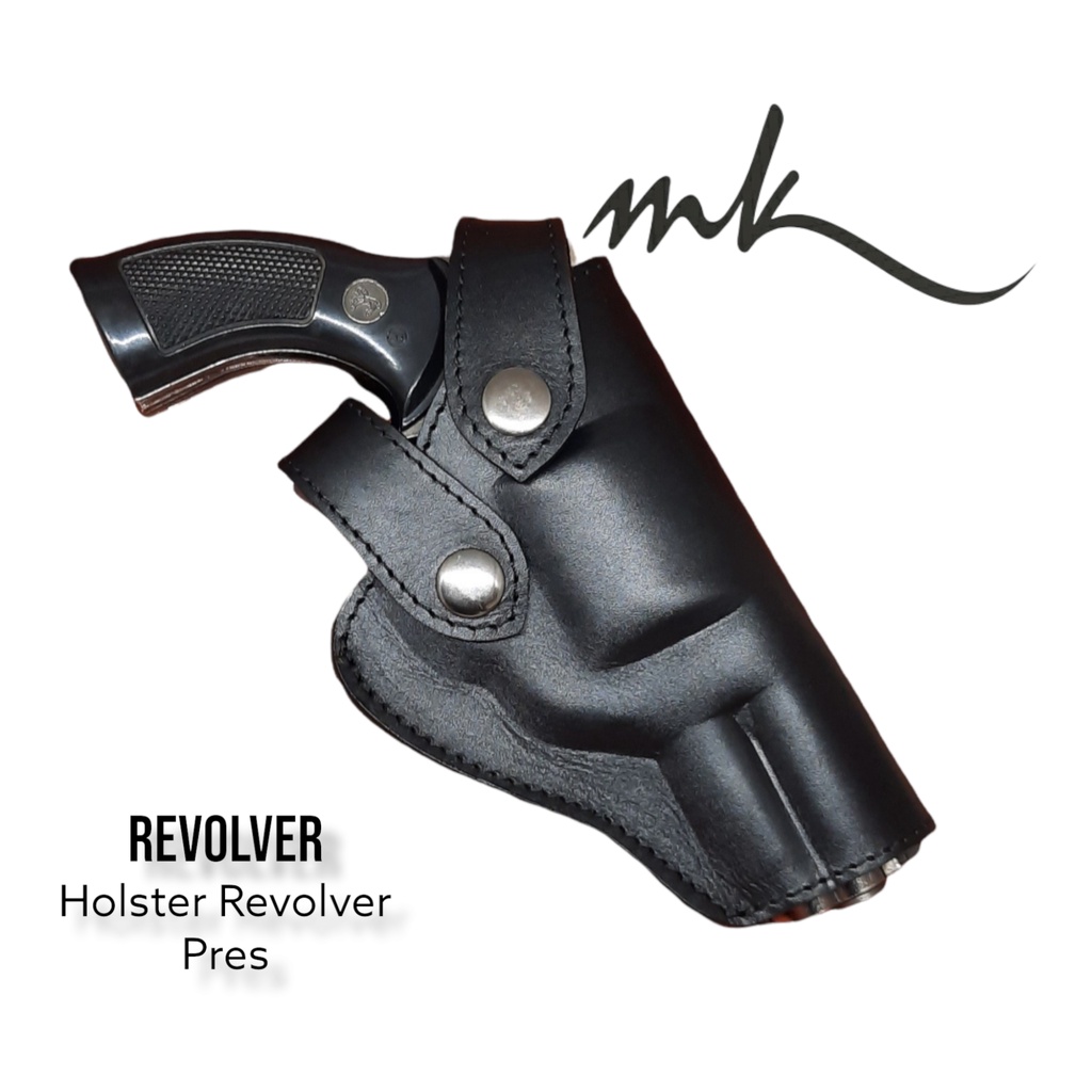 Holster Sarung Pistol Kulit Asli Untuk Unit Revolver Pinggang