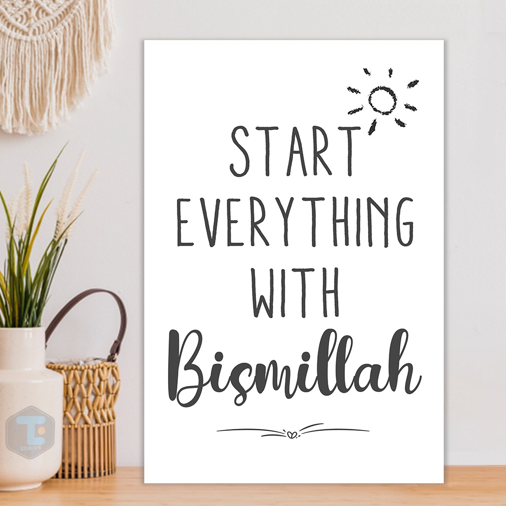 Jual Poster Quotes Start Your Day With Bismillah Hiasan Dinding Kalimat