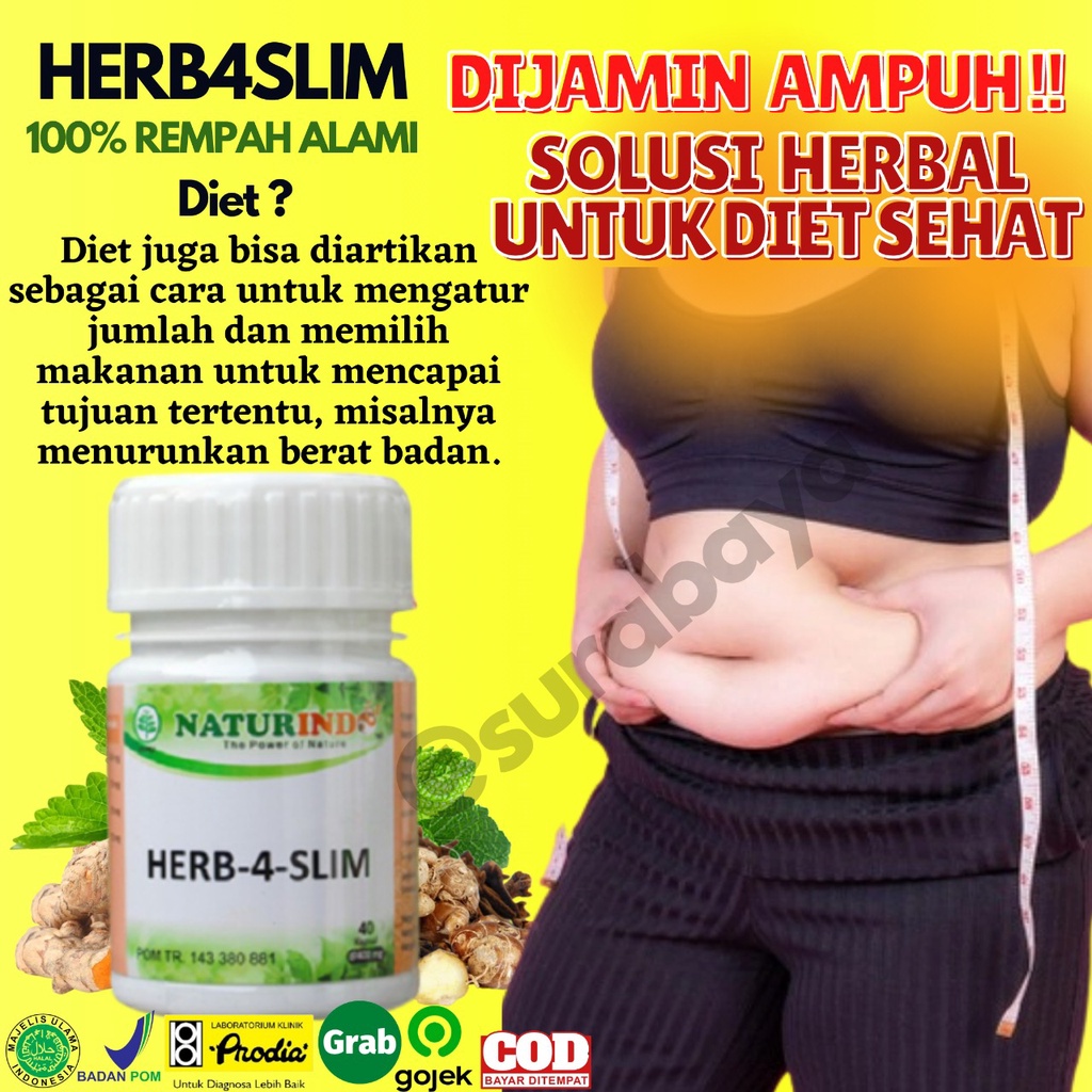 Obat Diet Ampuh Obat Pelangsing Alami BPOM MUI HALAL Slim HERB 4 SLIM Obat Pelangsing Obat Diet Herbal Obat Herbal Penurun Berat Badan PELANGSING BADAN OBAT DIET HERBAL PELUNTUR LEMAK PENGECIL PERUT BUNCIT Herb 4 Slim Naturindo Surabaya-1