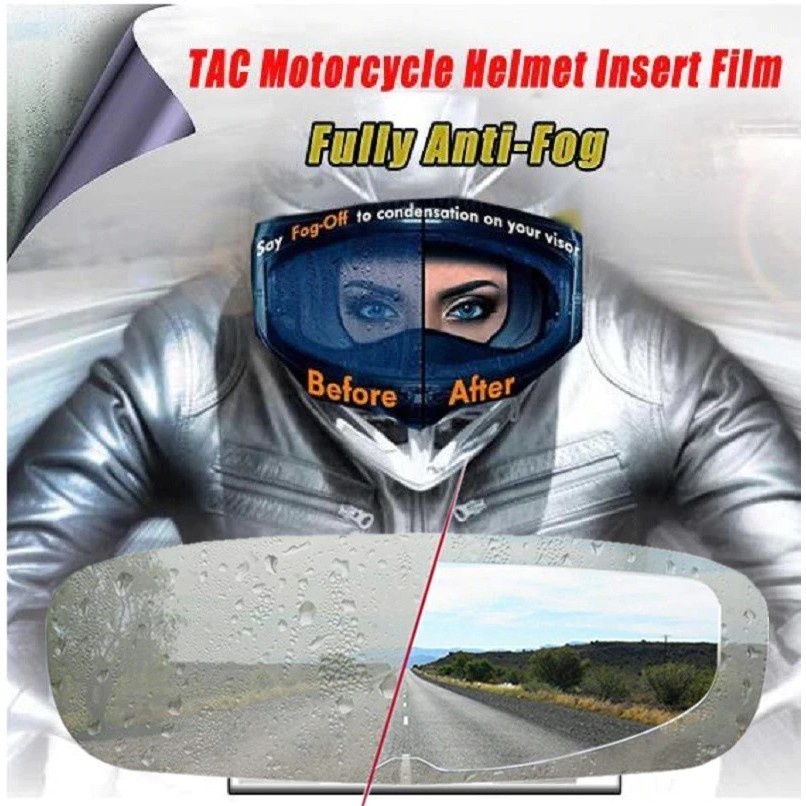 Sticker Anti Fog Sticker RainProof Pelindung Kaca Helm White_Cell