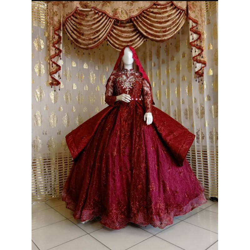 TERBARU//BALLGQUN PENGANTIN MEWAH BEREKOR//BAJU WEDDING BARBIE FULL PAYET MODERN