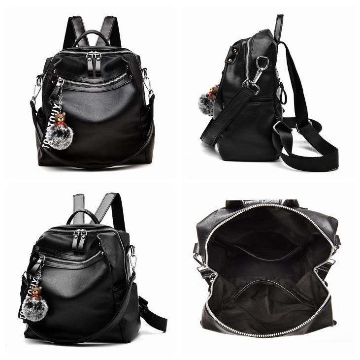 BJ31162 - BLACK - TAS RANSEL PUNGGUNG BACKPACK KULIT SINTETIS TAS SEKOLAH IMPORT TERLARIS TERBARU TERMURAH BAGSTORE JAKARTA TAS BATAM GT1195 VC88860 KPC8316 EL917 LT1162 BQ2012 B20178 DJ2162 DC0870 CR7031