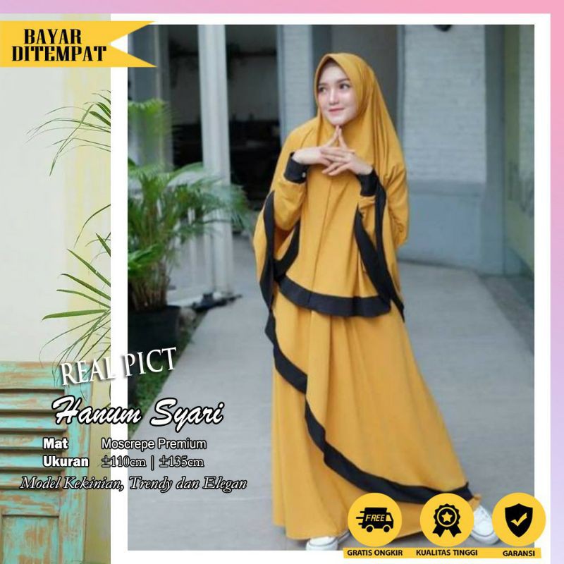 Gamis syari Wanita Terbaru 2021 Lebaran Pesta Mewah Remaja Kekinian Jumbo Polos Hitam Putih Murah