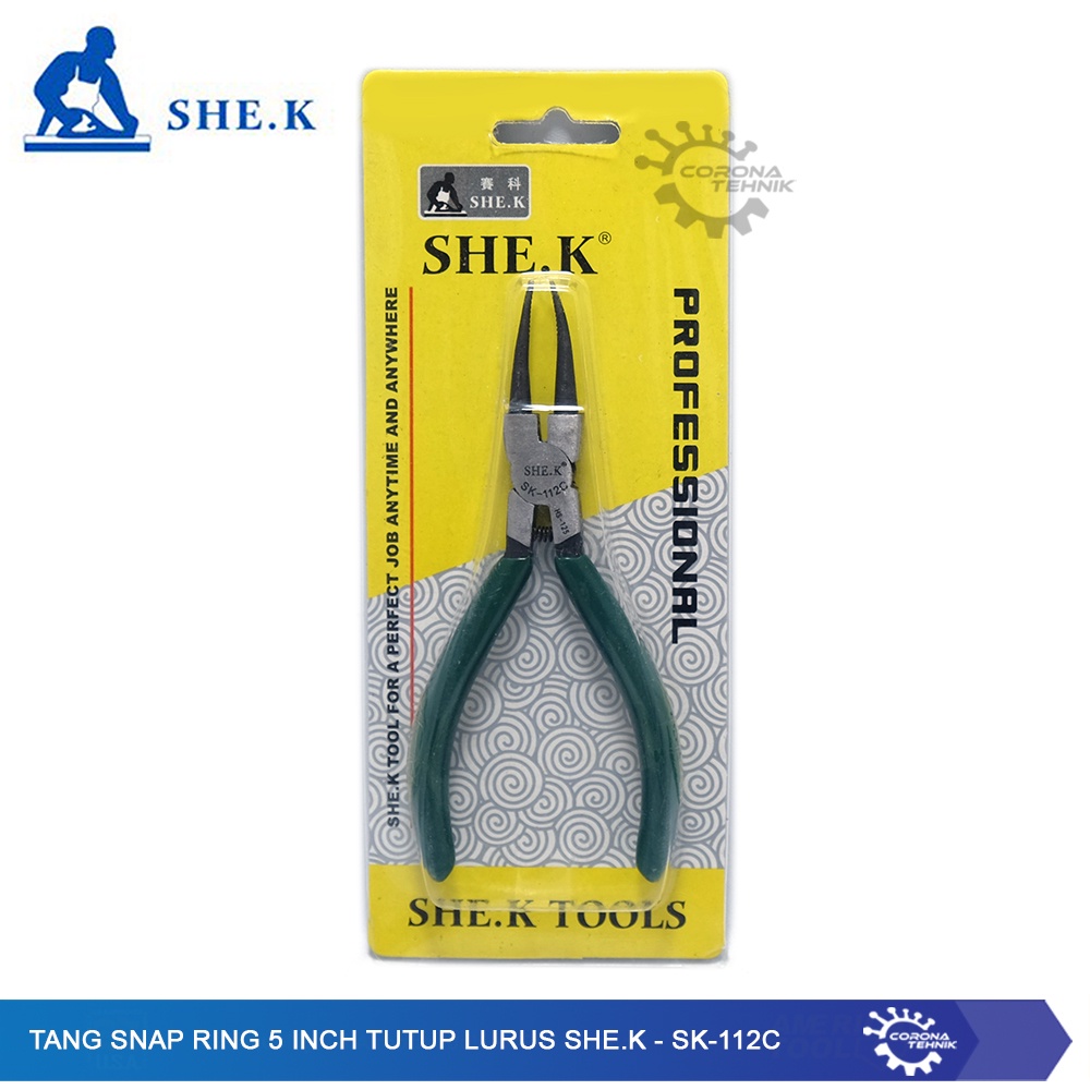SK-112C - Tang Snap Ring 5 Inch Tutup Lurus She-K